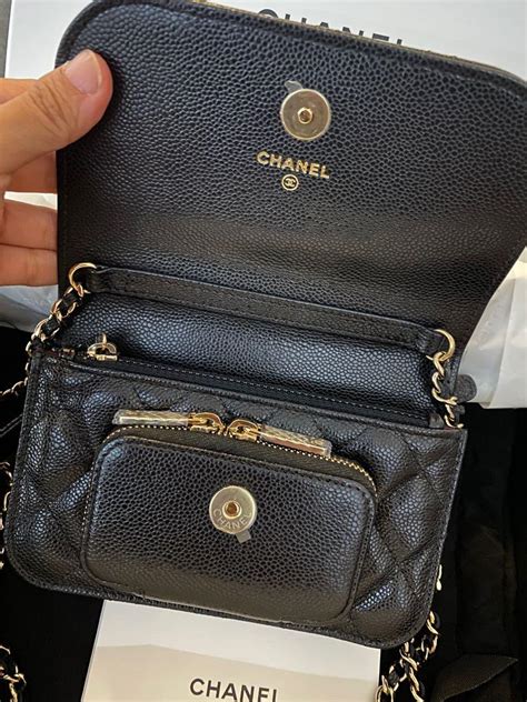 chanel mini woc black|Chanel mini wallet on chain.